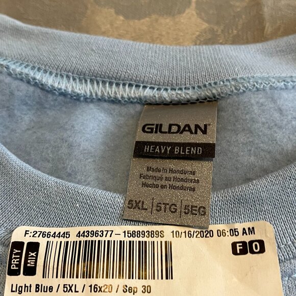 Gildan Big Tall Men or Unisex 5XL Sweatshirt Color Blue with 80FOR logo - Picture 6 of 6